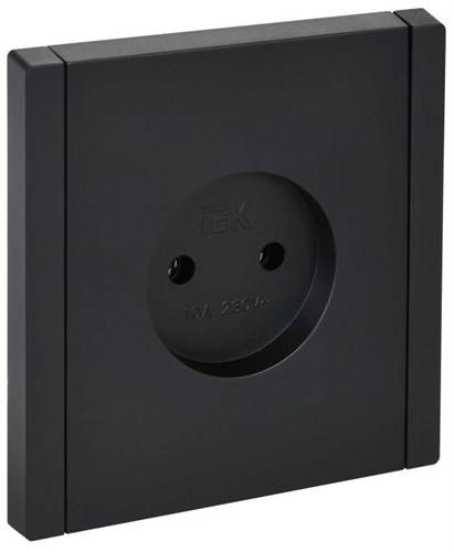 Розетка 1-м СП FORTE&PIANO FP118 10А без заземл. без защ. шторок винт. крепл. черн. IEK FP-R10-10-K02 1853220 - фото 16760170