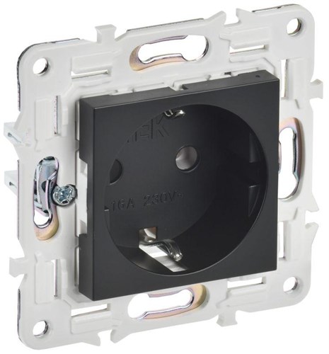 Розетка SKANDY 16А с заземл. без защ. шторок SK-R05Bl черн. IEK SK-R11-16-K02 1836000 - фото 16760247