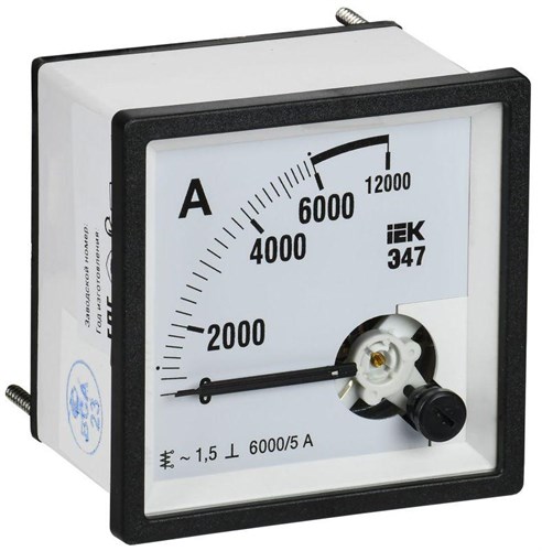 Амперметр Э47 6000/5А класс точн. 1.5 72х72мм IEK IPA10-6-6000-E 1791662 - фото 16760410