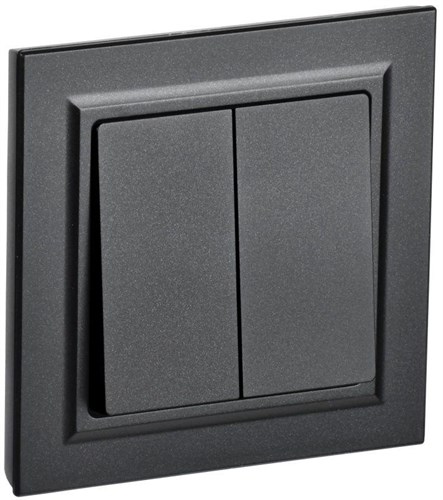 Выключатель 2-кл. СП BRITE ВСР10-2-0-БрЧ 10А в сборе черн. IEK BR-V20-0-10-K02-F 1766050 - фото 16760530