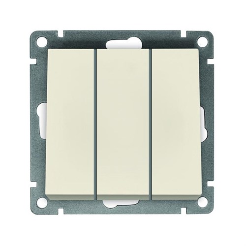 Выключатель 3-кл. СП Афина 10А IP20 механизм сл. кость (ivory) Universal A0043-I 1734309 - фото 16760636