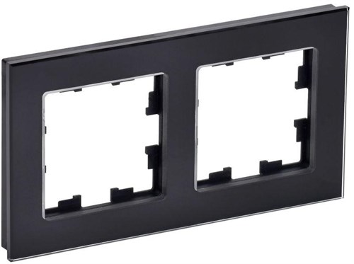 Рамка 2-м BRITE РУ-2-2-БрЧ стекло черн. IEK BR-M22-G-K02 1679816 - фото 16760751