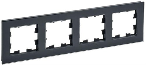 Рамка 4-м BRITE РУ-4-2-БрЧ стекло черн. IEK BR-M42-G-K02 1679828 - фото 16760756