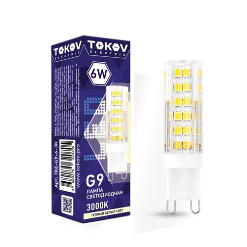 Лампа светодиодная 6Вт Capsule 3000К G9 220-240В TOKOV ELECTRIC TKE-G9-6-3K 1660431 - фото 16760820