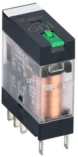 Реле общего назначения OGR-1 2C 24В DC с LED и тест. кнопкой ONI OGR-1-2C-DC24V-L-B 1412510 - фото 16761251