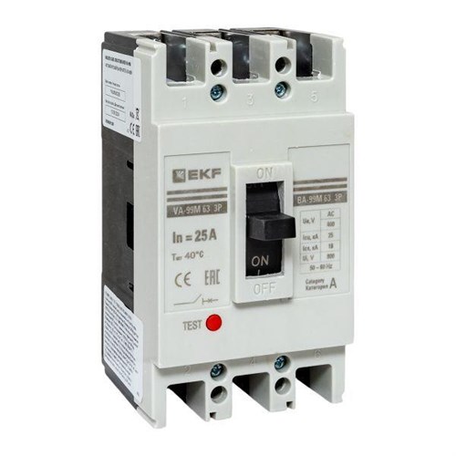 Выключатель автоматический 3п 63/25А 25кА ВА-99М PROxima EKF mccb99-63-25m 1404880 - фото 16761380