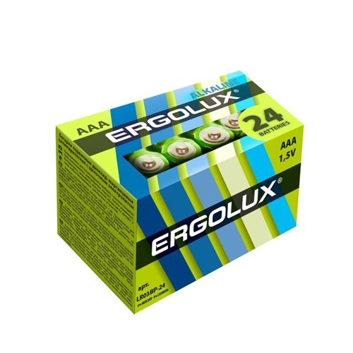 Элемент питания алкалиновый AAA/LR03 1.5В Alkaline BP-24 (уп.24шт) Ergolux 14213 1381224 - фото 16761425