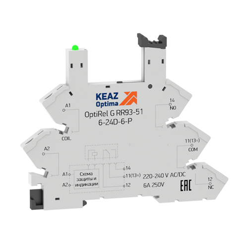 Розетка для реле OptiRel G RR93-01-220-240U-6-V КЭАЗ 281162 1337250 - фото 16761535