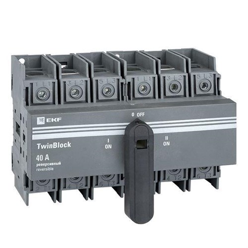 Рубильник 3п 40А реверсивный с рукояткой для прямой установки TwinBlock EKF tb-s-40-3p-rev 1306425 - фото 16761666