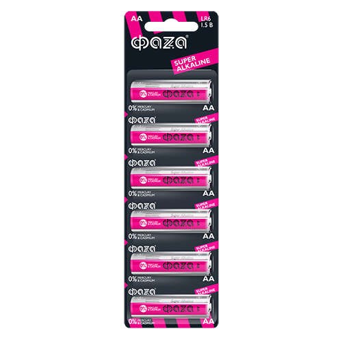 Элемент питания алкалиновый AA/LR6 1.5В Super Alkaline BL-6 (уп.6шт) ФАZА 5002043 502324 - фото 16761708