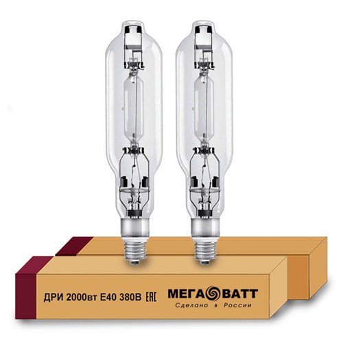 Лампа газоразрядная металлогалогенная ДРИ 2000 380/4000К E40 (12) МЕГАВАТТ 03123 501065 - фото 16761741