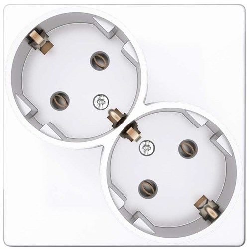Розетка 2-м СП Simon 24 16А IP20 2х2P+E Schuko без защ. шторок механизм бел. Simon 2450459-030 1278981 - фото 16761805