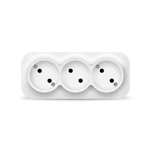 Розетка 3-м ОП 10А IP20 без заземл. бел. IONICH 1445 524275 - фото 16761835