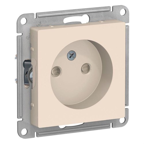 Розетка 1-м СП AtlasDesign 16А IP20 без заземл. защ. шторки механизм беж. SE ATN000249 1240202 - фото 16761933