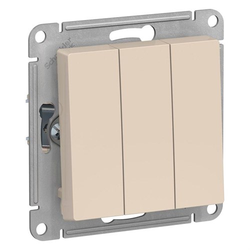 Выключатель 3-кл. СП AtlasDesign 10А IP20 (сх. 1+1+1) 10AX механизм беж. SE ATN000231 1240191 - фото 16761937