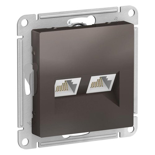 Розетка компьютерная 2-м AtlasDesign RJ45 кат.5E механизм мокко SE ATN000685 1240384 - фото 16761942