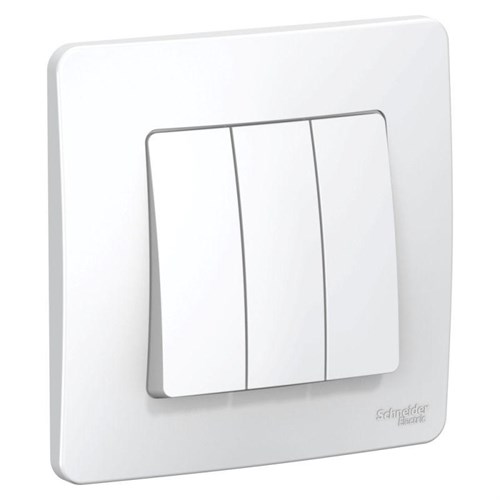 Выключатель 3-кл. СП Blanca 10А IP20 (сх. 1+1+1) 250В бел. SE BLNVS100501 1210254 - фото 16762140