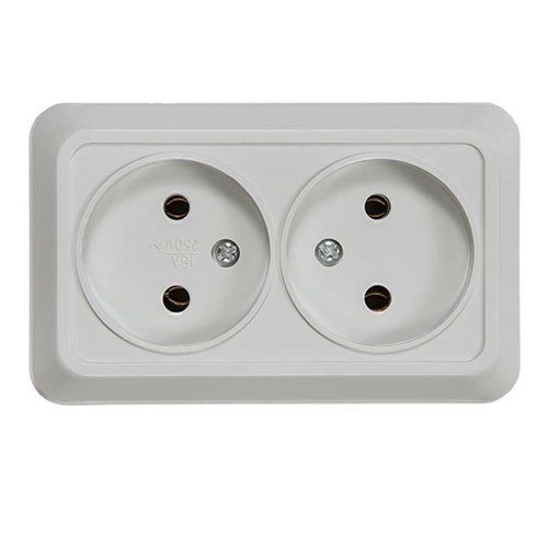 Розетка 2-м ОП Bolleto 7102 16А IP20 бел. ASD / IN HOME 4680005959822 464651 - фото 16762175