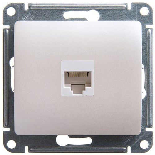 Розетка компьютерная 1-м Glossa RJ45 кат.5E механизм перламутр. SE GSL000681K 1180351 - фото 16762323