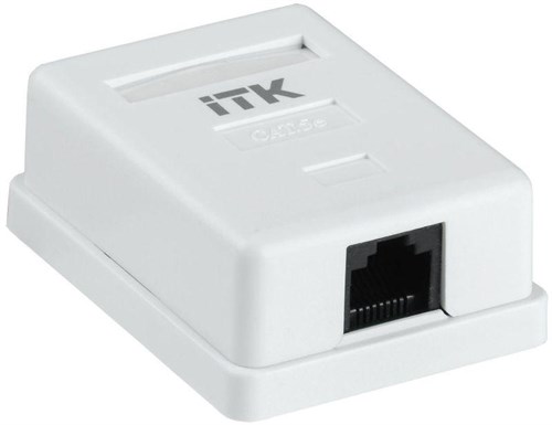 Розетка компьютерная 1-м ОП RJ45 кат.5E UTP бел. ITK CS2-1C5EU-12 301947 - фото 16762398