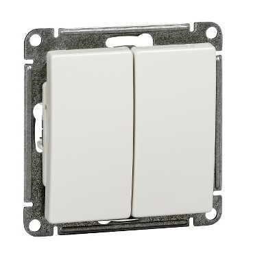 Выключатель 2-кл. СП W59 10А IP20 10AX механизм бел. SE VS510-252-1-86 404575 - фото 16762421