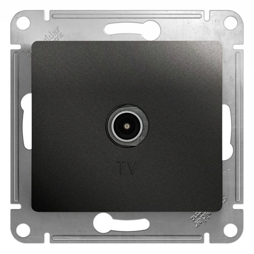 Розетка телевизионная оконечная TV Glossa 1дБ механизм антрацит SE GSL000791 400328 - фото 16762431