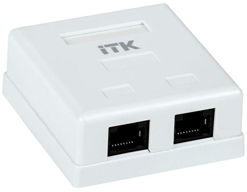Розетка компьютерная 2-м ОП RJ45 кат.5E UTP ITK CS2-1C5EU-22 295440 - фото 16762661