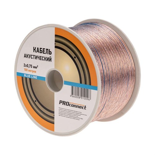 Кабель Stereo 2х0.75 BLUE LINE бухта (м) PROCONNECT 01-6204-6 197758 - фото 16763010