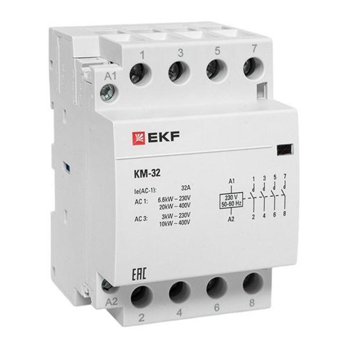 Контактор модульный КМ 32А 4NО (3 мод.) EKF km-3-32-40 147145 - фото 16763155