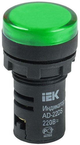 Лампа светосигнальная AD22DS d22мм 12В AC/DC зел. IEK BLS10-ADDS-012-K06 120939 - фото 16763262