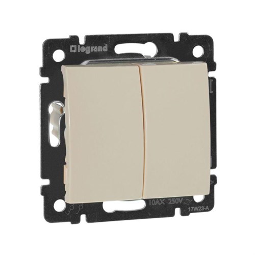 Выключатель 2-кл. СП Valena 10А IP31 250В механизм сл. кость Leg 774305 33821 - фото 16763605