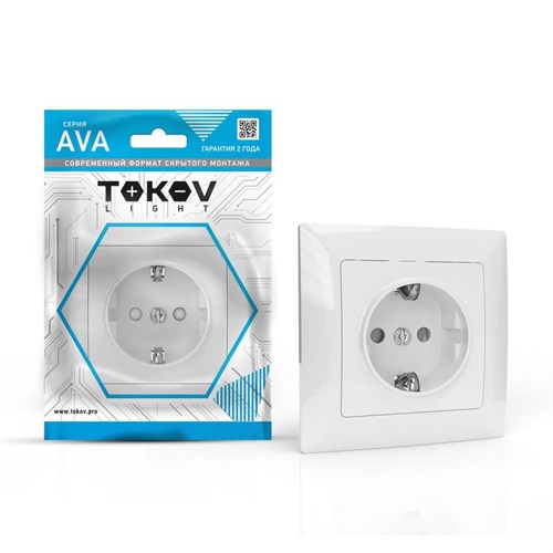 Розетка 1-м СП AVA 16А IP20 с заземл. защ. шторки в сборе бел. TOKOV LIGHT TKL-AV-R1FZSF-C01 1909898 - фото 16763975
