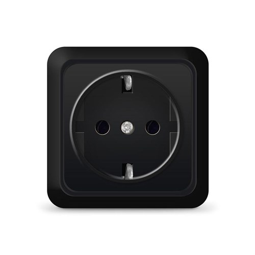 Розетка 1-м ОП Олимп 16А IP20 с заземл. черн. Universal 2227 1905567 - фото 16764065