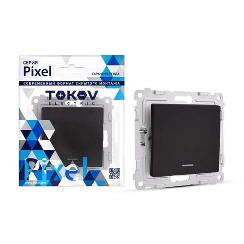 Выключатель 1-кл. СП Pixel 10А IP20 с индикатором механизм карбон TOKOV ELECTRIC TKE-PX-V1I-C14 1792315 - фото 16764453
