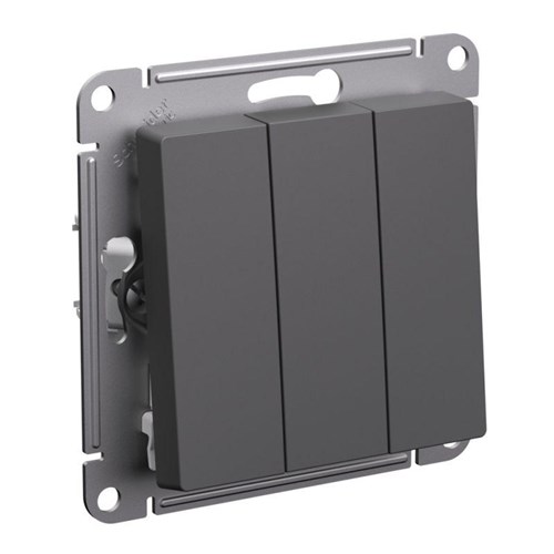 Выключатель 3-кл. AtlasDesign (сх. 1+1+1) 10AX механизм базальт SE ATN001431 1741198 - фото 16764512