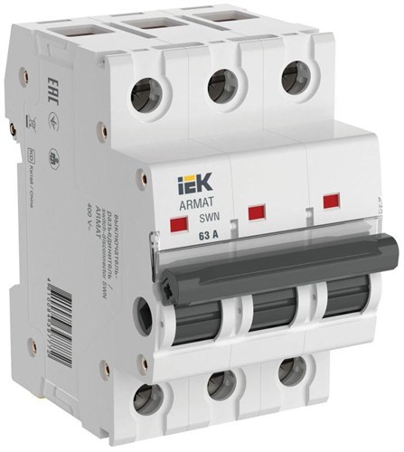 Выключатель-разъединитель SWN 3п 63А ARMAT IEK AR-SWN-3-063 1686324 - фото 16764759
