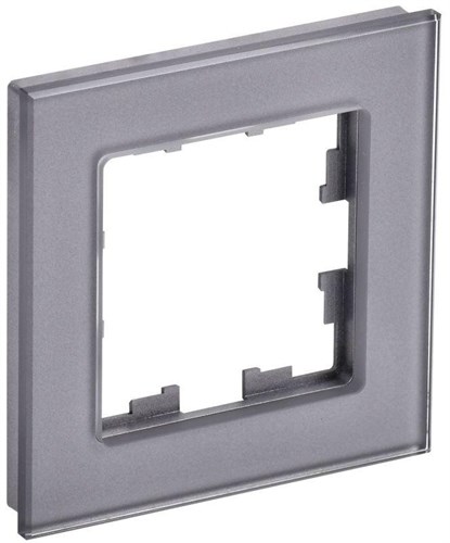 Рамка 1-м BRITE РУ-1-2-БрСе стекло сер. IEK BR-M12-G-K03 1679811 - фото 16764786