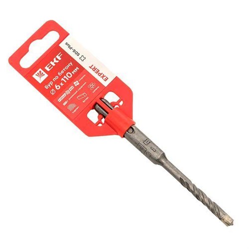 Бур по бетону SDS-plus 6х110мм 4 резца 4S спираль Expert EKF db-6-110-4x4 1592374 - фото 16765145