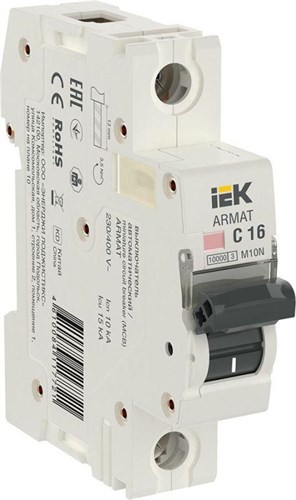 Выключатель автоматический модульный 1п C 16А M10N ARMAT IEK AR-M10N-1-C016 1597015 - фото 16765149
