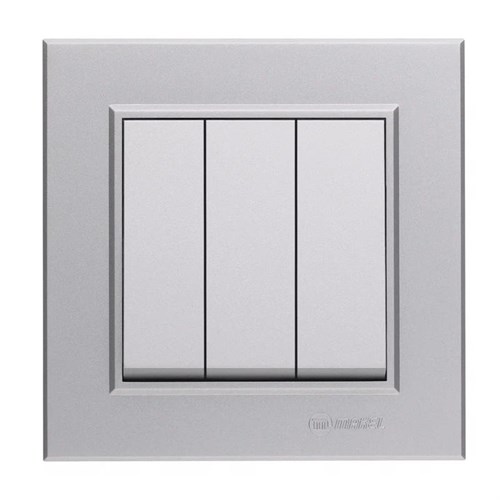 Выключатель 3-кл. СП Karea 10А IP20 сереб. Makel 56065091 1589940 - фото 16765161