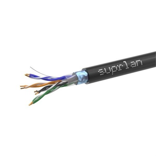 Кабель витая пара F/UTP кат.5E 4х2х24AWG solid Cu PE Out. Median 305м (м) SUPRLAN 01-1034-1 13407519 - фото 16765543