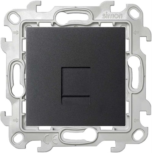 Розетка телефонная СП Simon 24 RJ11 IP20 механизм графит Simon 2410480-038 1279012 - фото 16765783