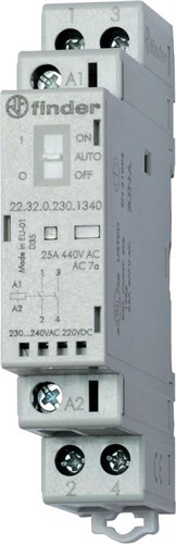 Контактор модульный 2NO 25А AgNi 230В AC/DC 17.5мм IP20 мех. индикатор FINDER 223202301320 519918 - фото 16765838