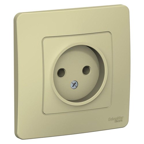 Розетка 1-м СП Blanca 16А IP20 250В без заземл. без защ. шторок беж. SE BLNRS000017 520084 - фото 16765847