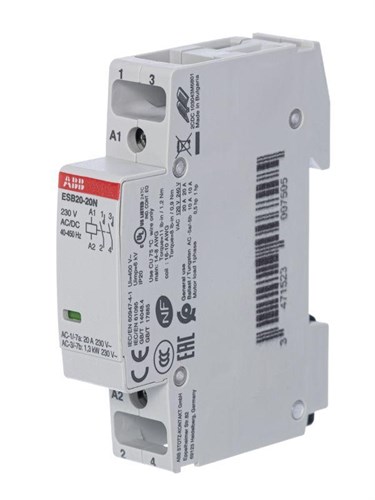 Контактор ESB20-20N-06 модульный (20А АС-1 2НО) катушка 230В AC/DC ABB 1SBE121111R0620 1247129 - фото 16765912