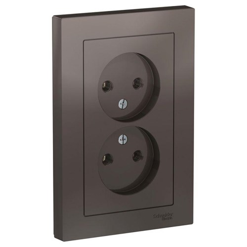 Розетка 2-м СП AtlasDesign 16А IP20 без заземл. в сборе мокко SE ATN000620 1240358 - фото 16765948
