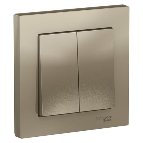 Выключатель 2-кл. СП AtlasDesign 10А IP20 (сх. 5) 10AX в сборе шампань SE ATN000552 1240333 - фото 16765959