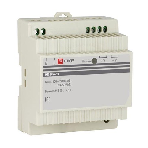 Блок питания 24В DR-60W-24 EKF dr-60w-24 1220414 - фото 16766051