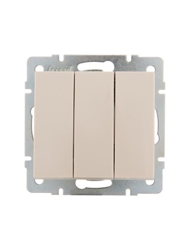 Выключатель 3-кл. СП Rain IP20 механизм крем. LEZARD 703-0388-109 450527 - фото 16766241