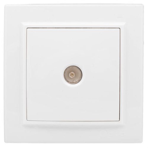 Розетка телевизионная TV 1-м СП Минск 5-862МГц 75Ом бел. Basic EKF ERA00-027-10 453855 - фото 16766266